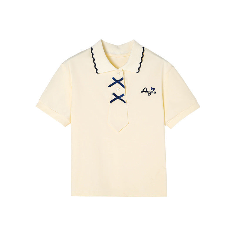 Children's Clothing Short-sleeved Summer Lapel Breathable Bottoming Children's T-shirt