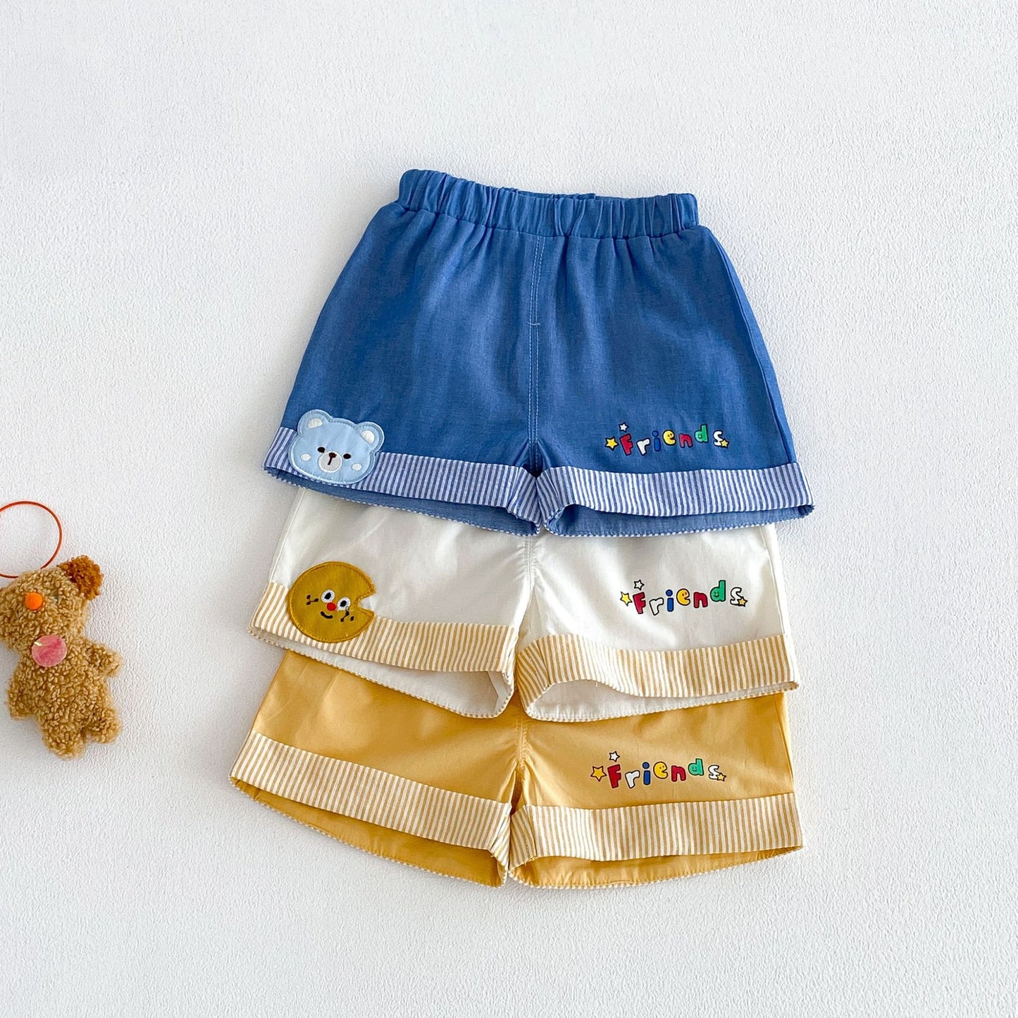Children's Patch Shorts Summer Boys Fashionable Cartoon Floral Print Casual Children's Pants