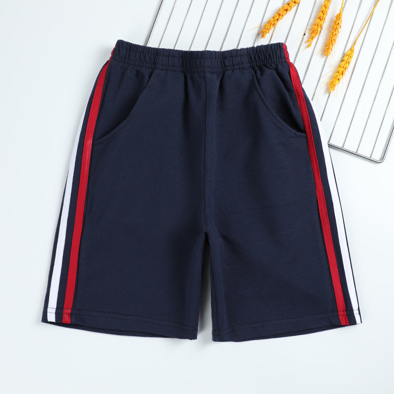 Pure Cotton Uniform Primary Secondary School Single Stripe Two-way Navy Children's Pants