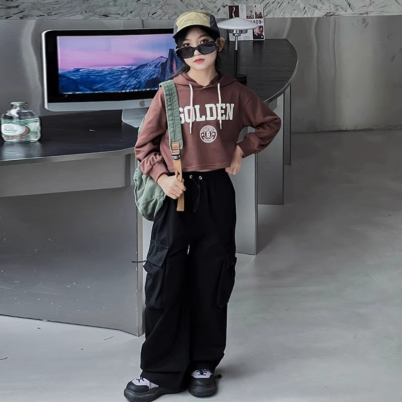 Children's Autumn Clothing Straight Casual Black Sports Children's Pants