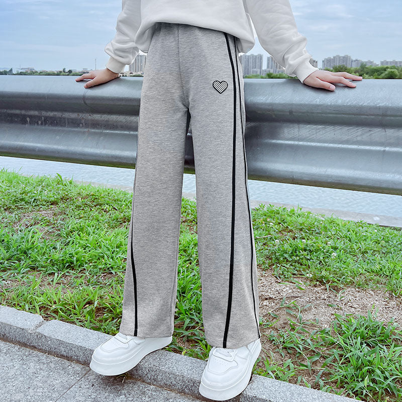 Fashionable Wide Leg Medium Large Western Style Casual Children's Pants