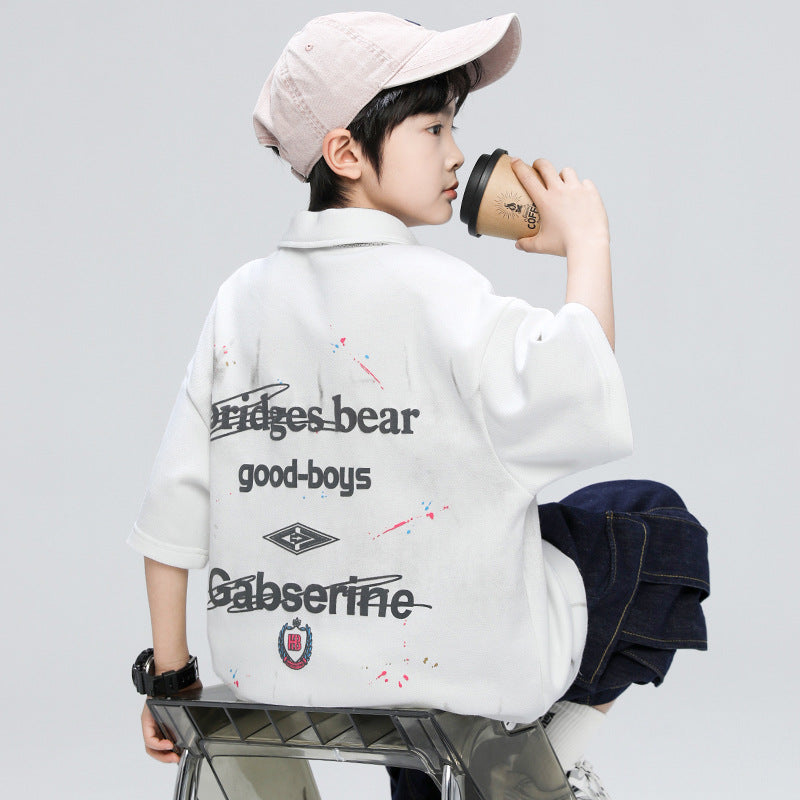 Glamorous Elegant Bear Summer Short-sleeved Shirt Children's T-shirt