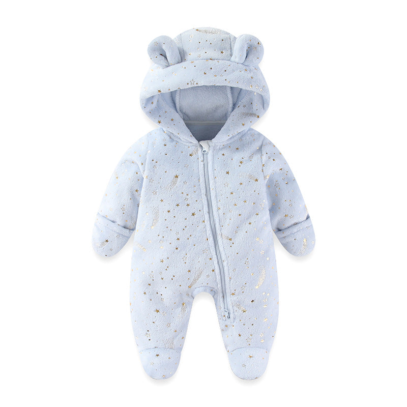Born Rompers Thickened Fleece-lined Jumpsuit Romper Jumpsuit, Climbing Suit