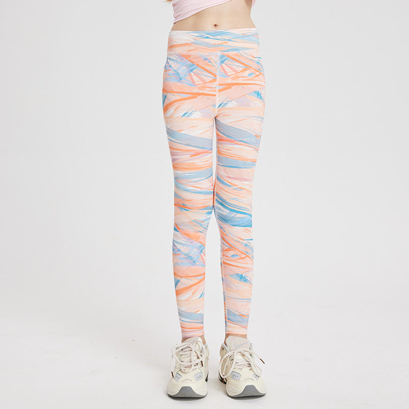 Children's Yoga Summer Casual Morning Running High Elastic Sports Trousers Children's Pants