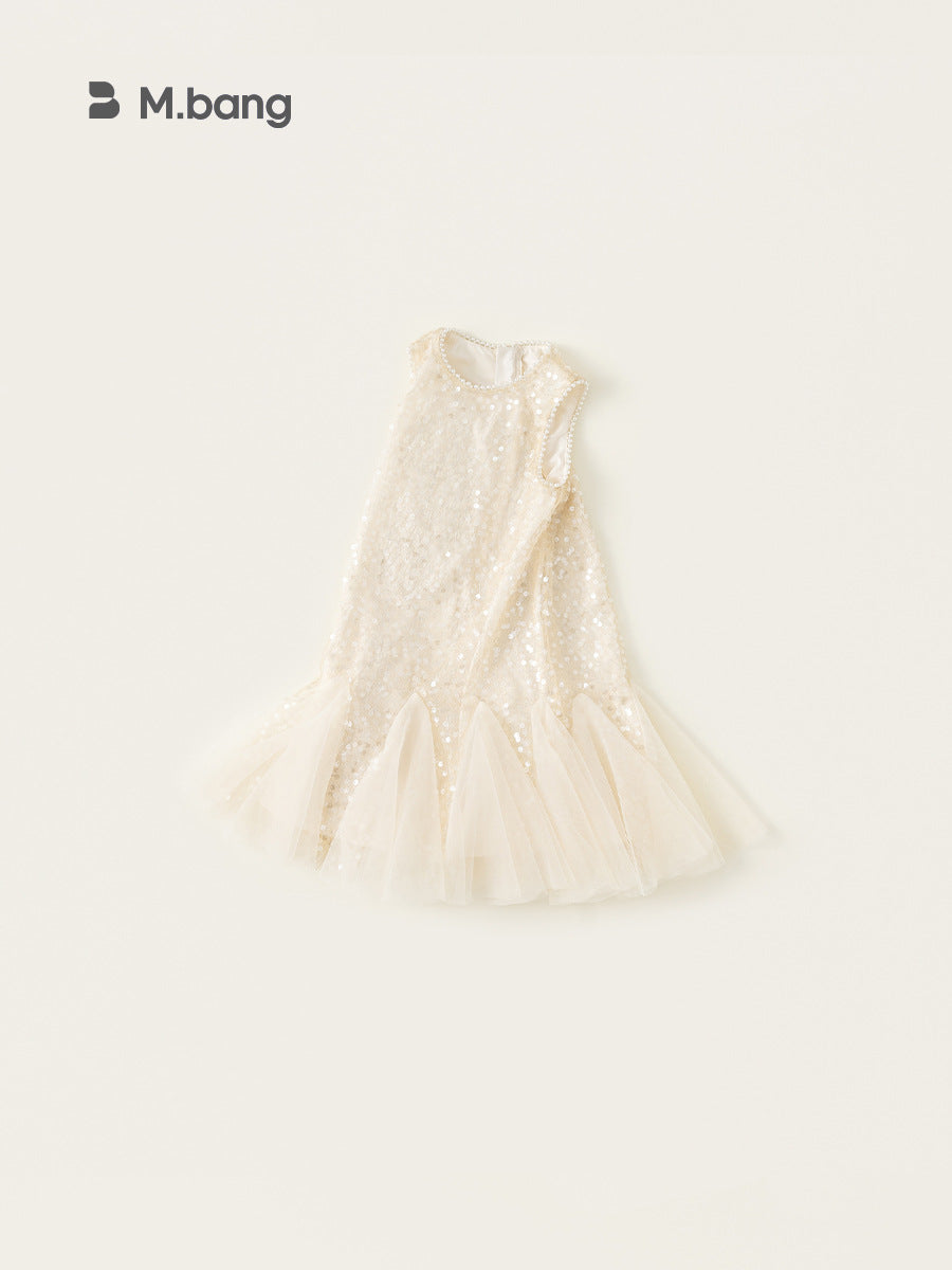 Children's Clothing Sequins Mesh Stitching Summer Small Princess Children's Dress