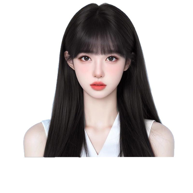 Forehead Boundless Naturally Invisible Full Human Long Straight Wig