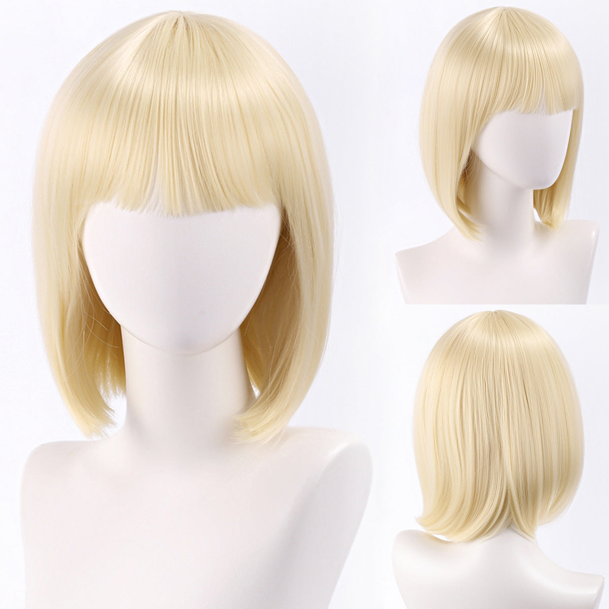 Green Gray Beige Black Red Pink Bangs Anime Nightclub Female Cos Wig