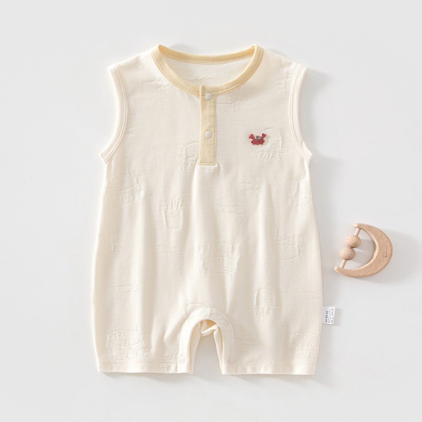 Pure Cotton Class Jacquard Sleeveless Romper Thin One-piece Air Conditioning Jumpsuit, Climbing Suit