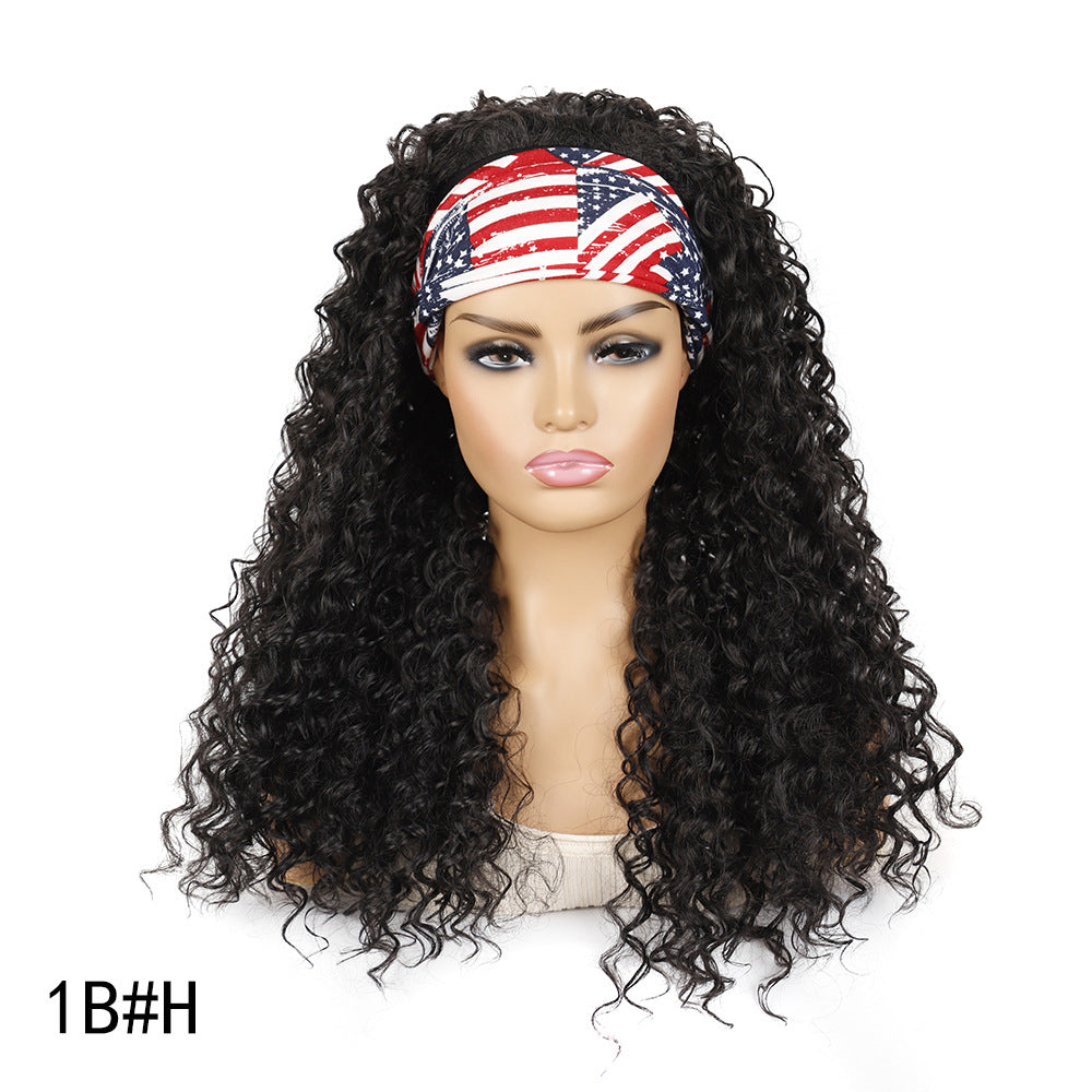 Hair Band Head Cover Export Curly Headband Sheath Wig Long Curls