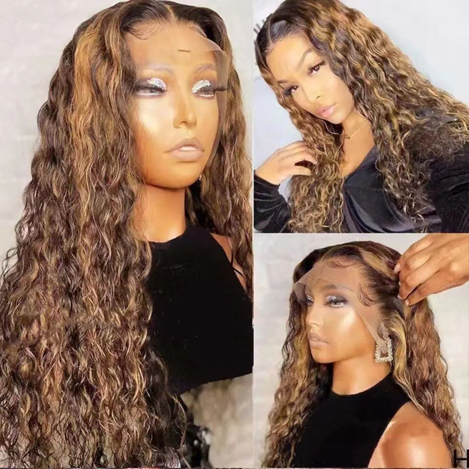 Color African Wigs With Small Curly Hair Chemical Wig Long Curls