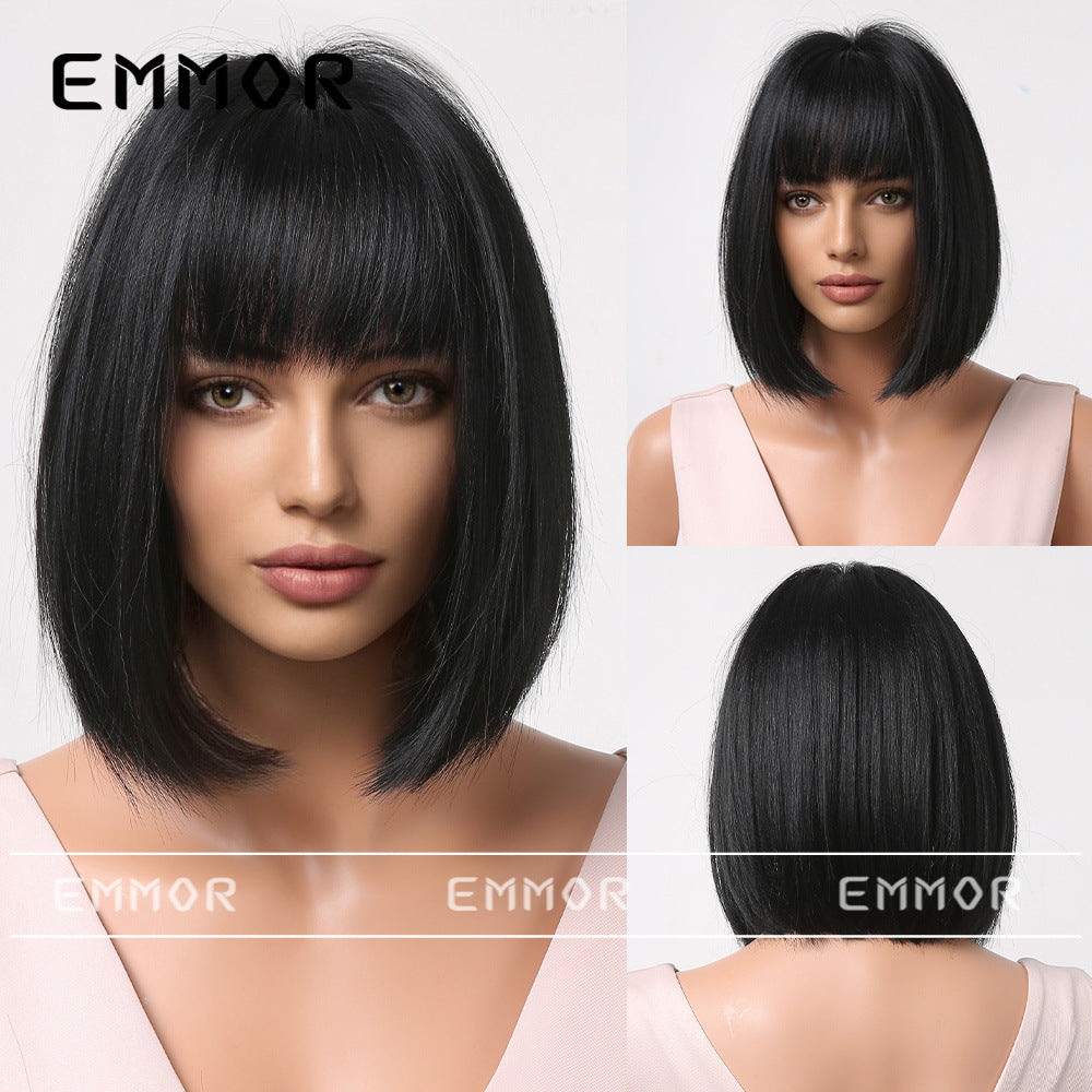 Elegant Classic Innovative Popular Gradient Gray Wig Short Straight Hair