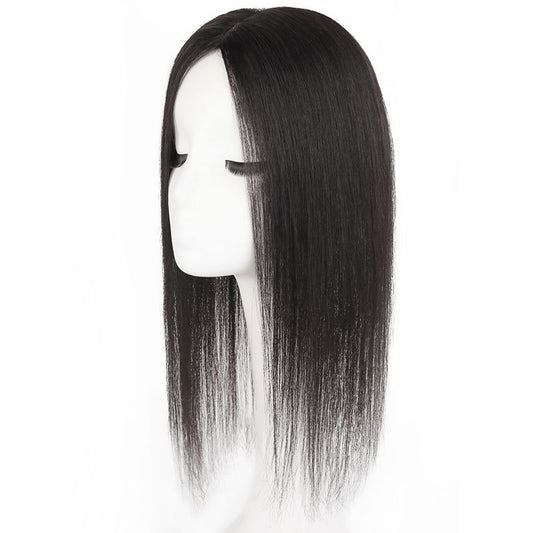 Women's Gray Hair Extra Mid-length One-piece Straight Piece Invisible Natural Human Wig