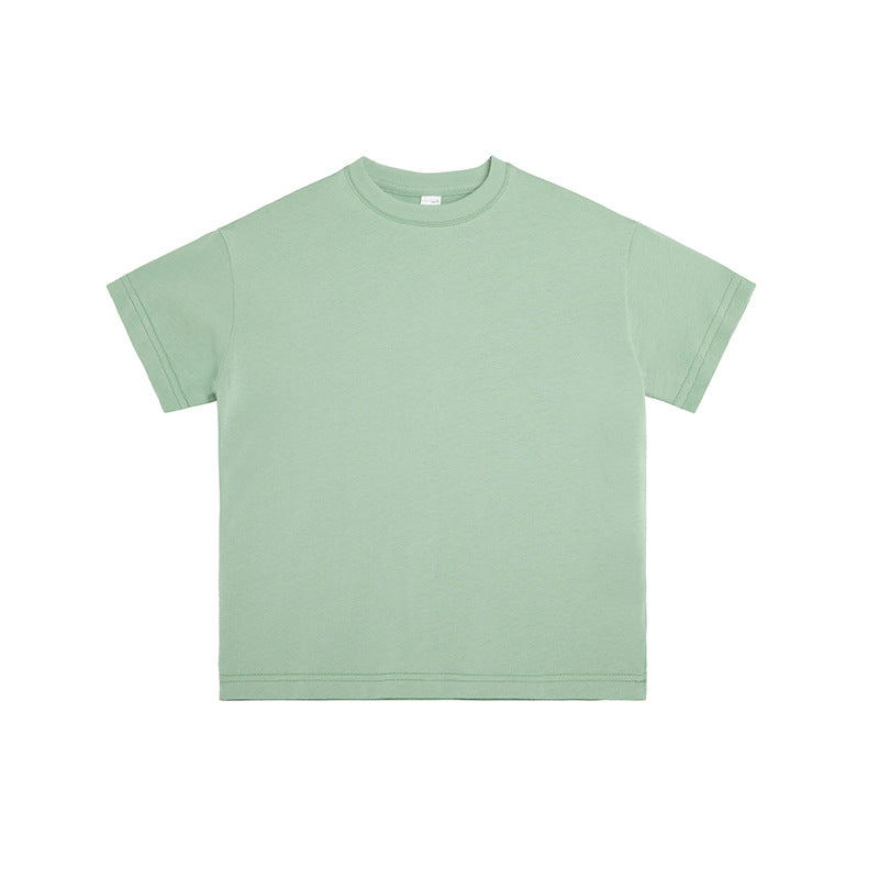 Children's Big Sports Round Neck Solid Color Children's T-shirt