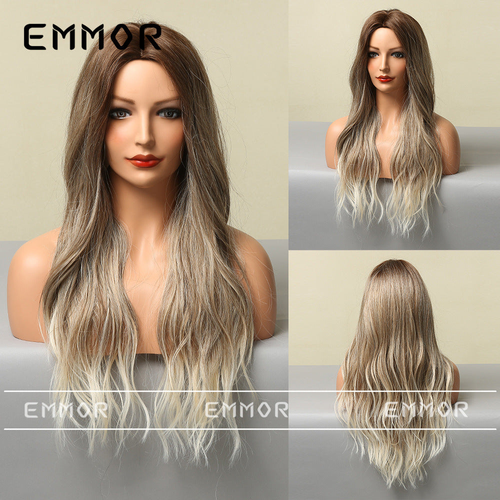 Women's Mid-length Curly Fiber Optional Fluffy Hair Wig Long Curls