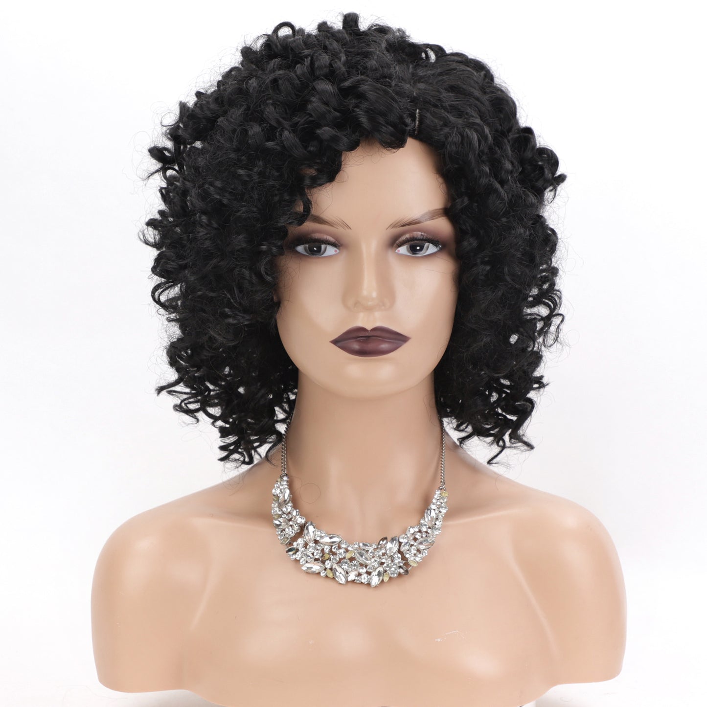 Women's African Volume Chemical Fiber People Sheath Wig Short Straight Hair