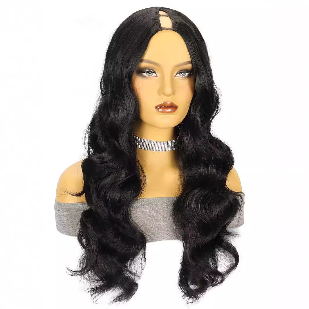 Curly Hair Mixed With Golden Big Wave Synthetic Wig Long Curls