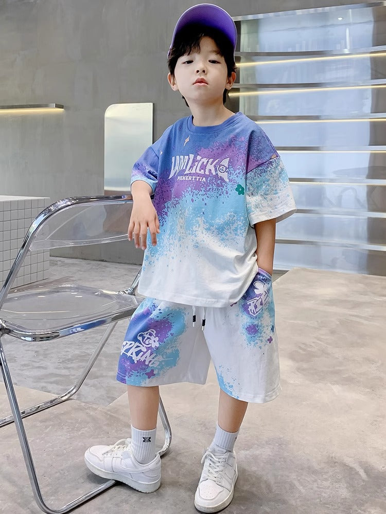 Children's Clothing Boys Summer Sports Thin Medium Big Cool Children's Suit