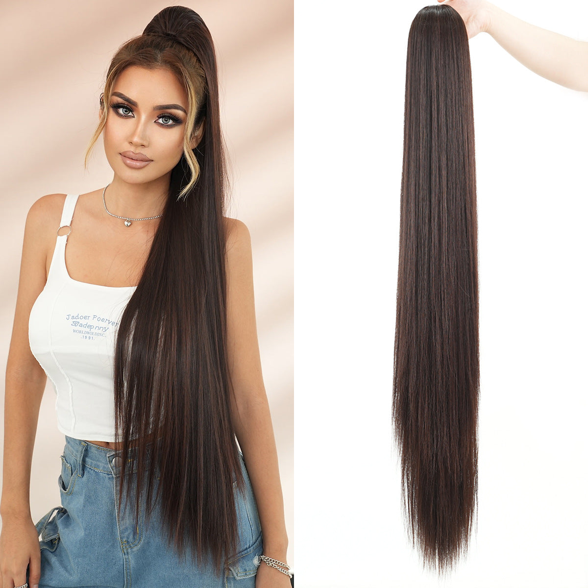 Drawstring Net Pocket Elastic Fashion Soft Hair Extension Wig Ponytail