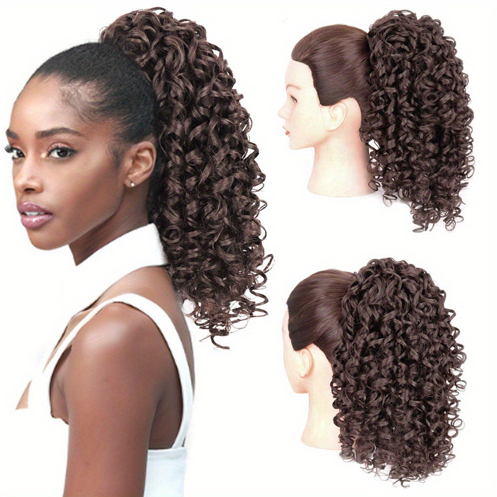 Elastic Ponytail Spring Roll Drawstring African Small Curl Fluffy Wig