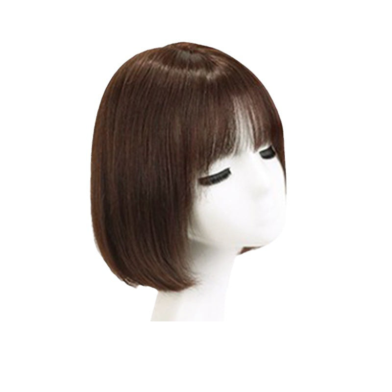 Bobo Real Hair Head Cover Human Collarbone Length Haircut Long Straight Wig
