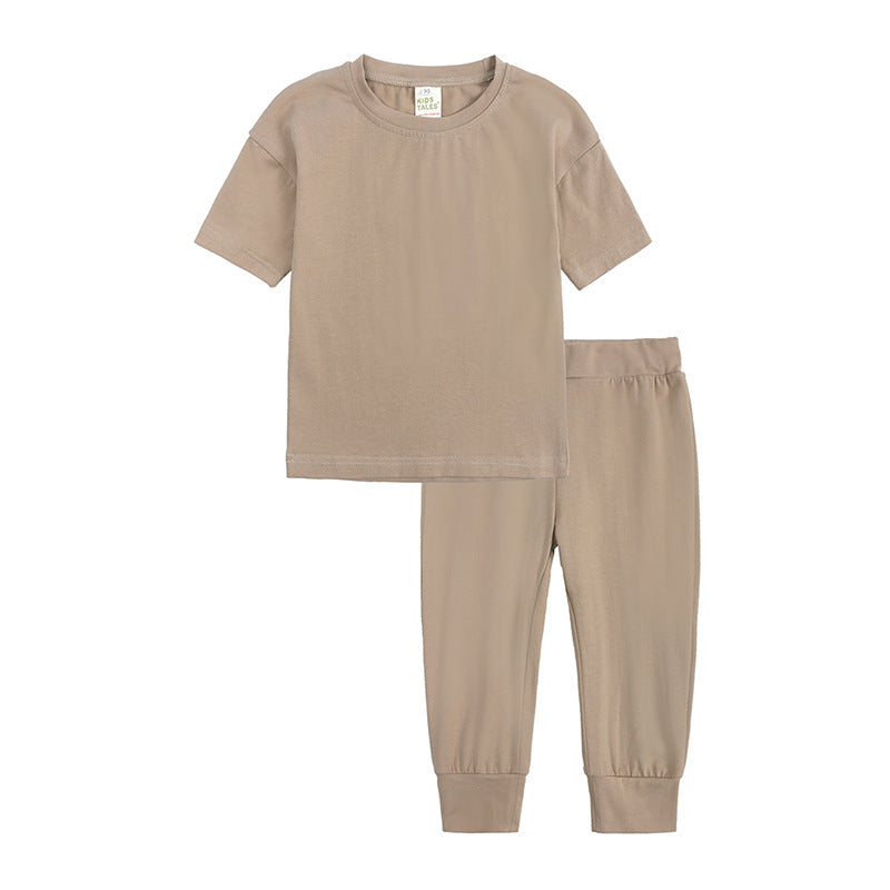 Children's Clothing Cotton Two-piece Boy's Short-sleeved T-shirt Children's Suit