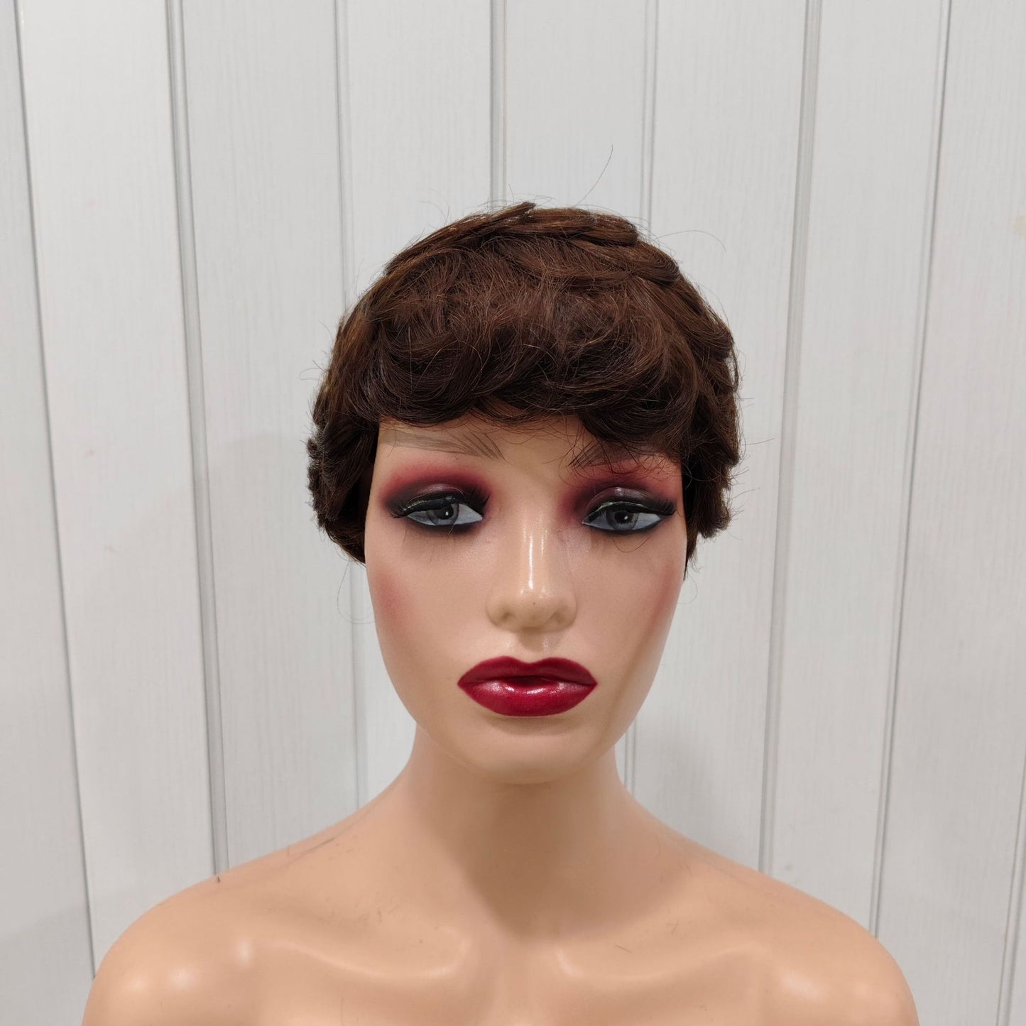 Durable Trendy Creative Pixie Cut Human Wig Short Curly Hair