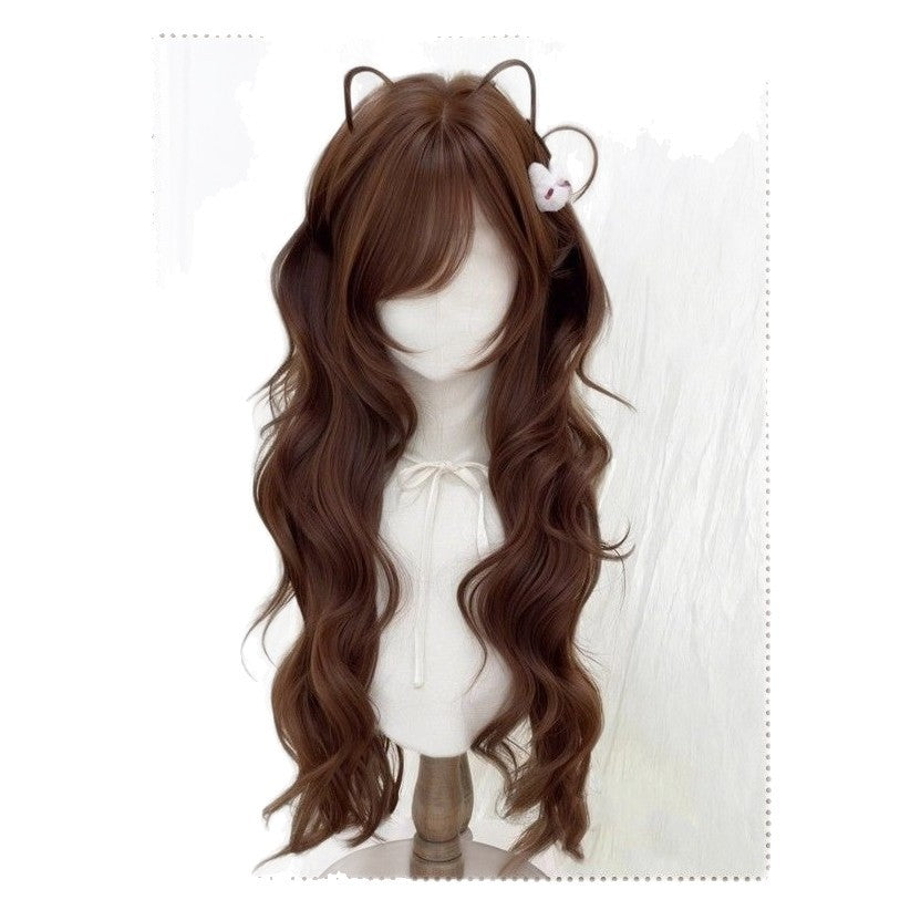 Curly Hair Chocolate Brown Cute Adorable Jellyfish Wig Long Curls