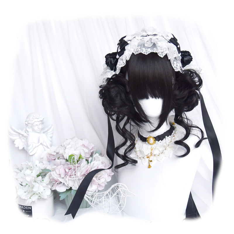 Women's Beard Grip Band For Bun Haircut Detachable Double Ponytail Little Cos Wig