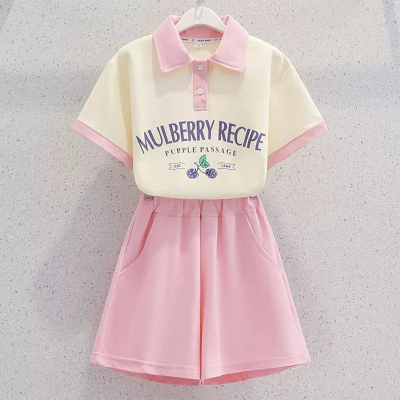 Children's Summer Suits Collar Short Sleeve Korean Style Casual Children's Suit