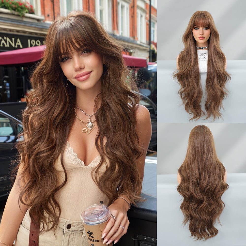 Lolita Female Super Curly Hair Natural Style Big Wave Straight Wig Long Curls