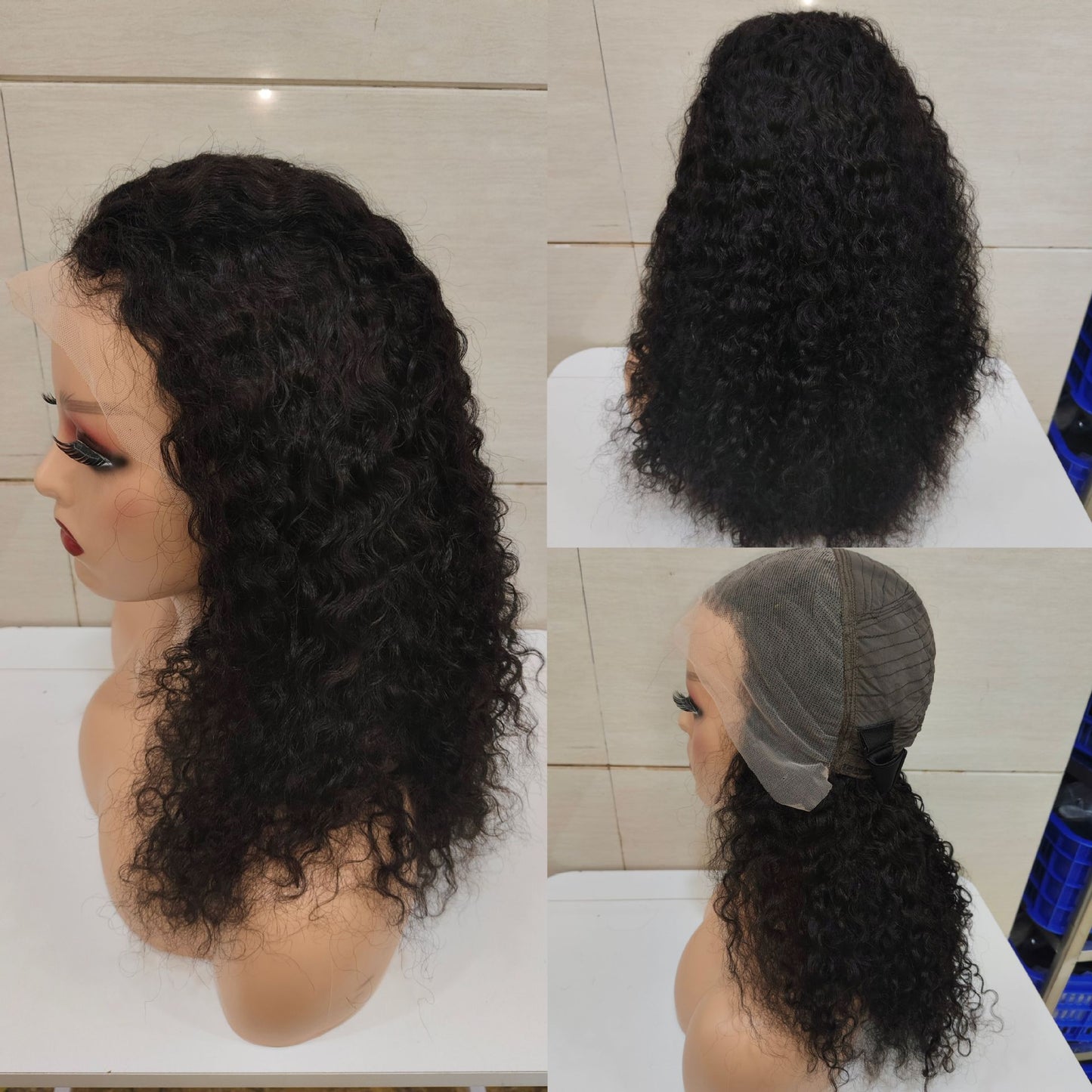 Double Drawn Human Lace Curly Density Real Hair Wig