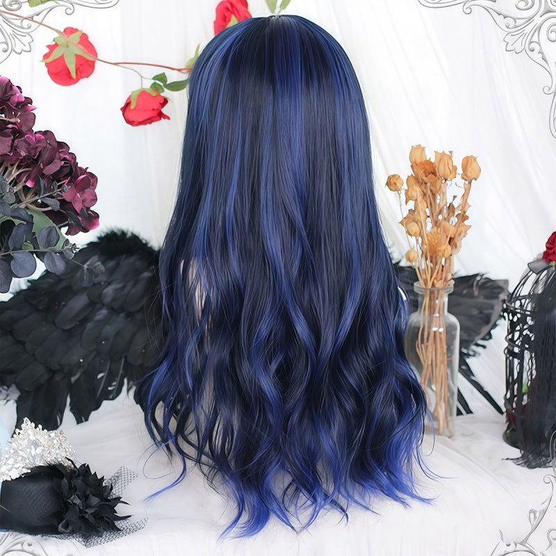 Big Wave Straight Bangs Curly Hair Daily Natural Wig Long Curls