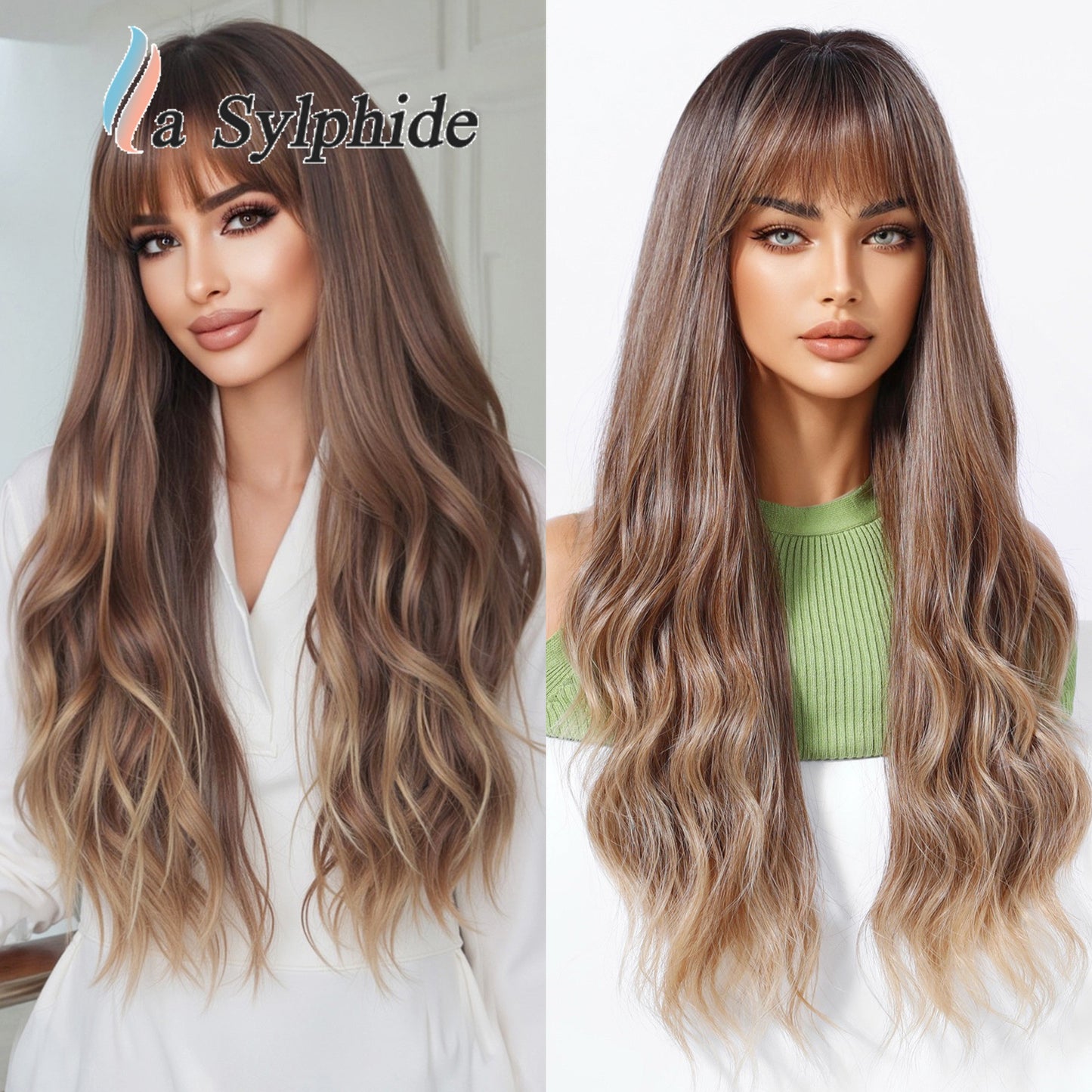 Wave Refuse Class Flavor Natural Straight Bangs Head Cover Fashion Wig Long Curls
