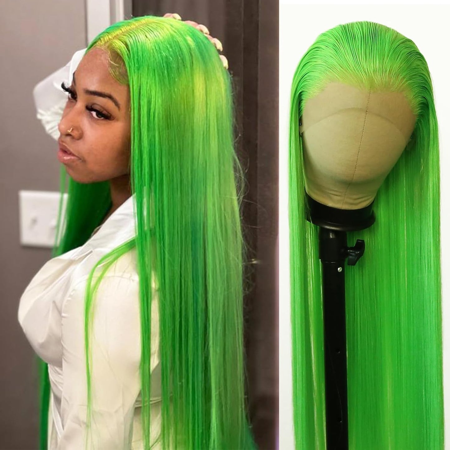 Women's Front Lace Natural Simulation Hair Chemical Long Straight Wig