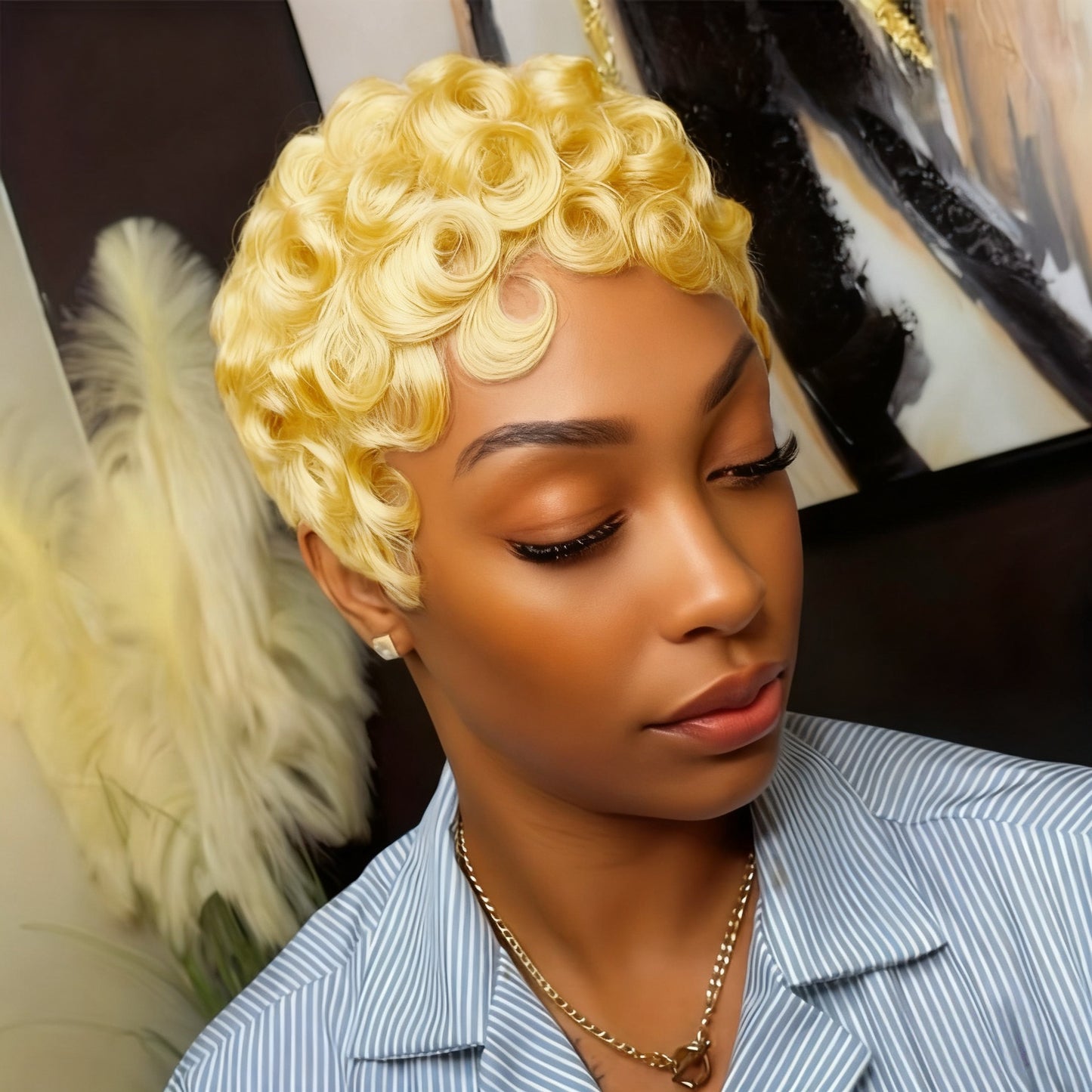 Cool Popular New Beautiful Graceful Human Real Hair Wig