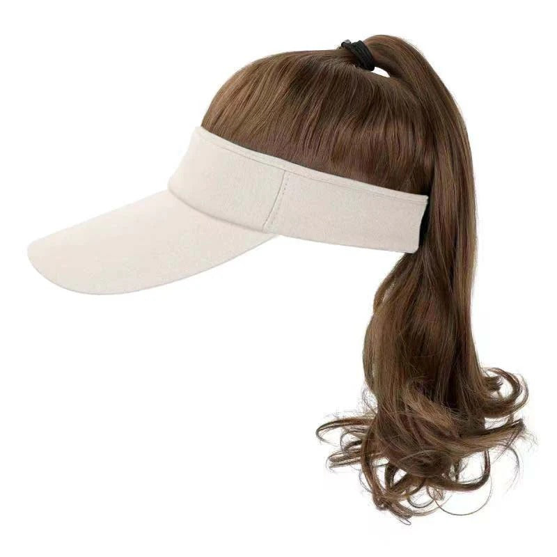 Personality Horse Tail Wavy Roll Pink Wig Ponytail