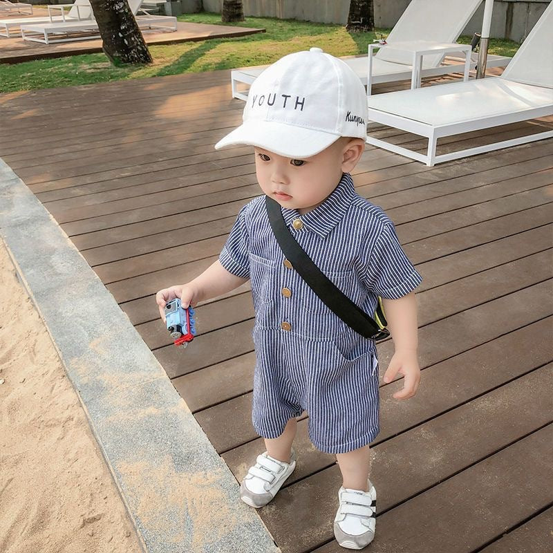 Children's Super Cute Clothes Thin Clothing Summer Denim Jumpsuit Jumpsuit, Climbing Suit