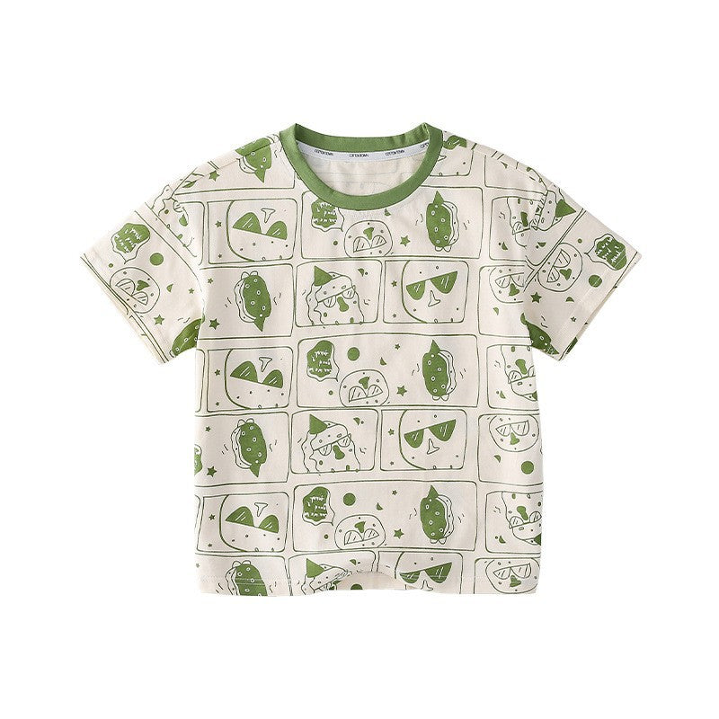 Children's Cotton Hall Boy's Short-sleeved Pure Summer Children's T-shirt