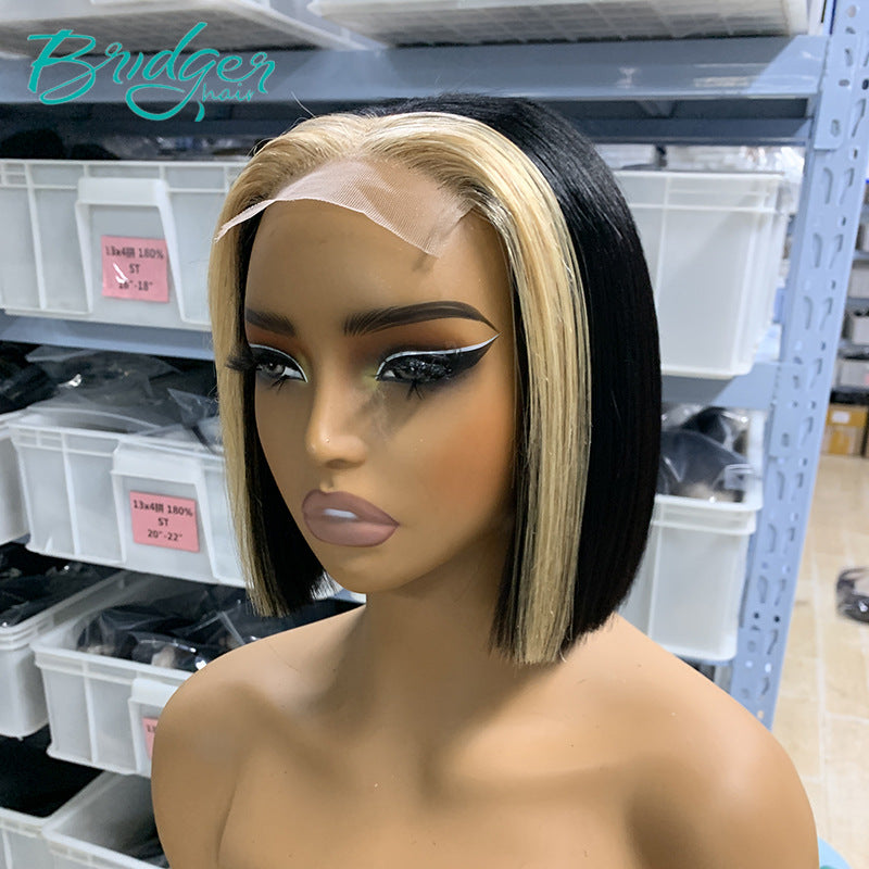 Sdd Bone Straight Bob Color Human Real Hair Wig