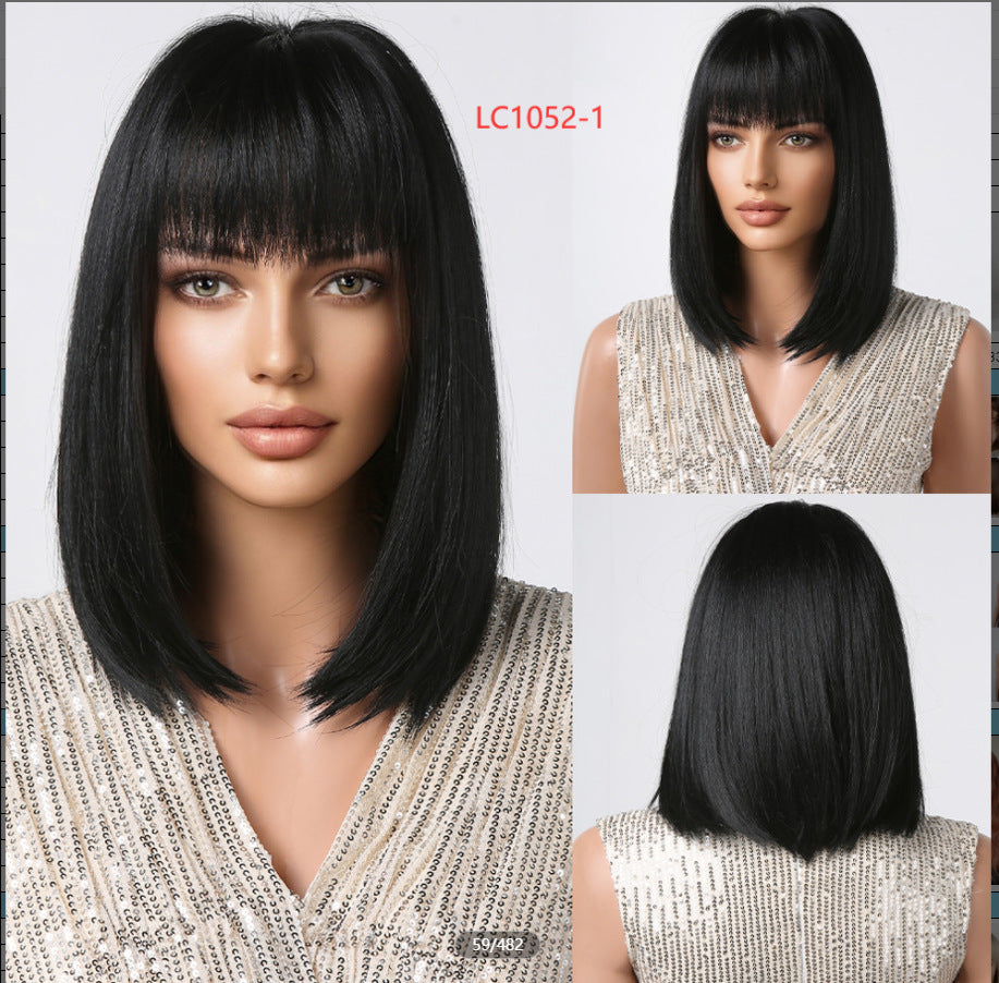 Women's Bangs Summer Lightweight Breathable Optional Wig Short Straight Hair