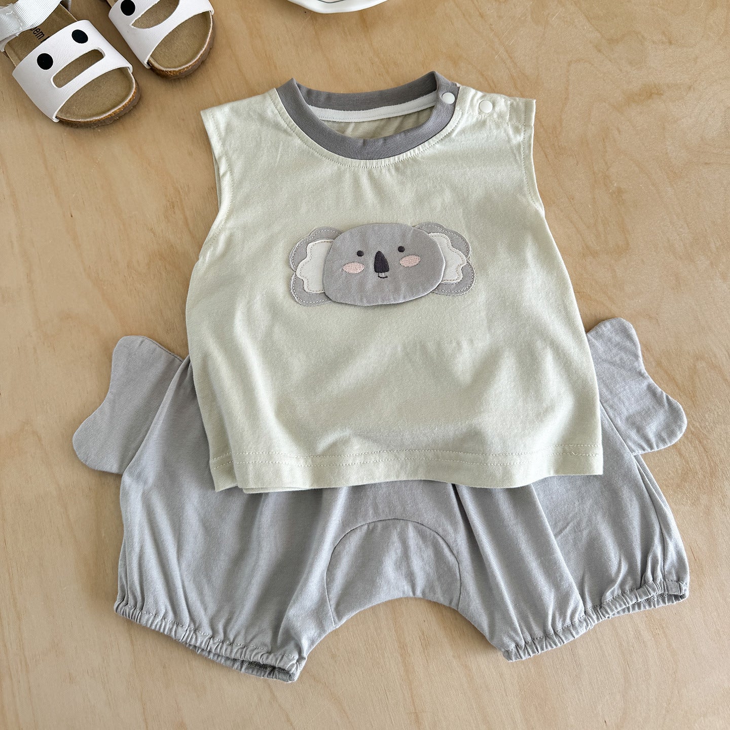 Summer Infant Boy Cartoon Sleeveless T-shirt Pants Children's Suit