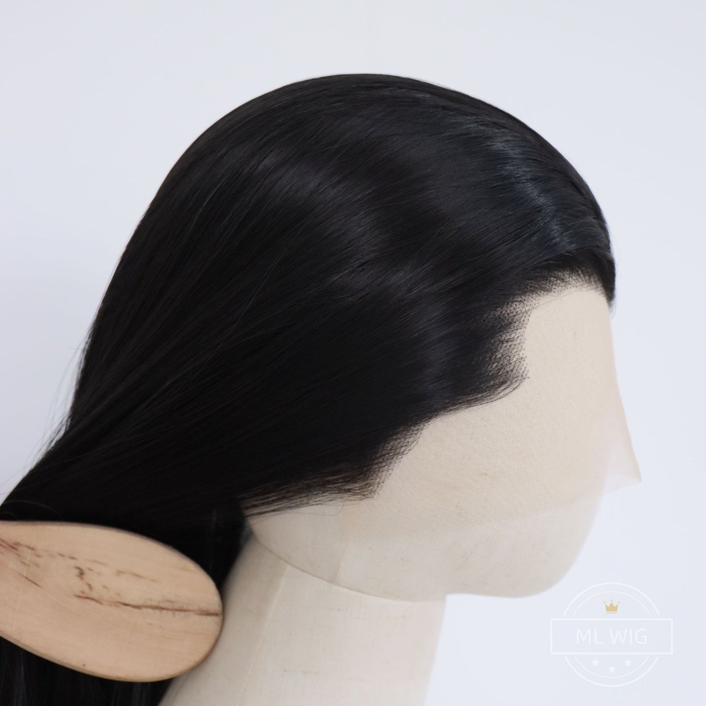 Natural Black Fiber Hand Crocheting Beauty Cos Wig