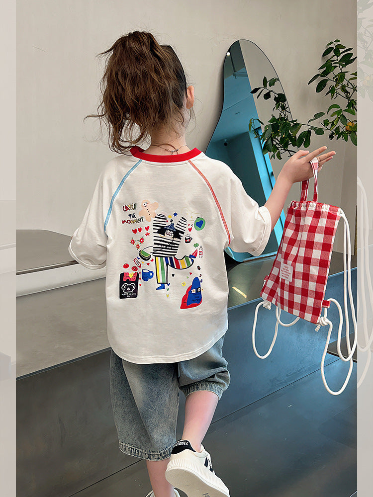 Children's Trendy Top Big Fried Street Raglan Children's T-shirt