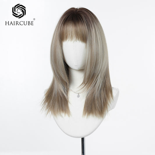 Head Cover Chemical Fiber Hair Bangs Lolita Sweet Daily Long Straight Wig