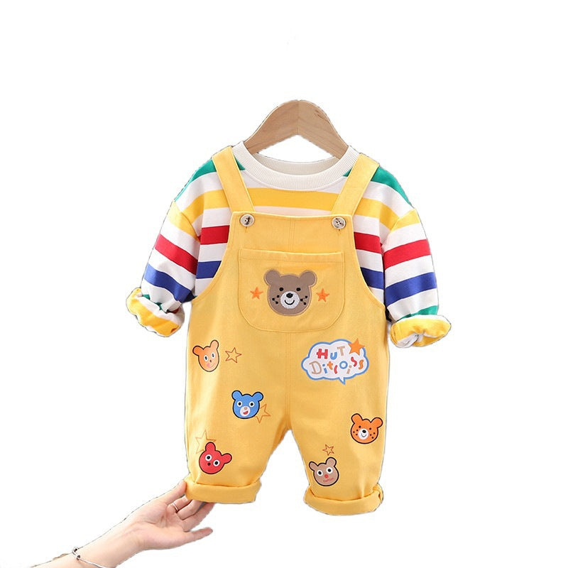 Children's Autumn Clothing Spring Summer Two-year-old Suspender Pants Children's Suit