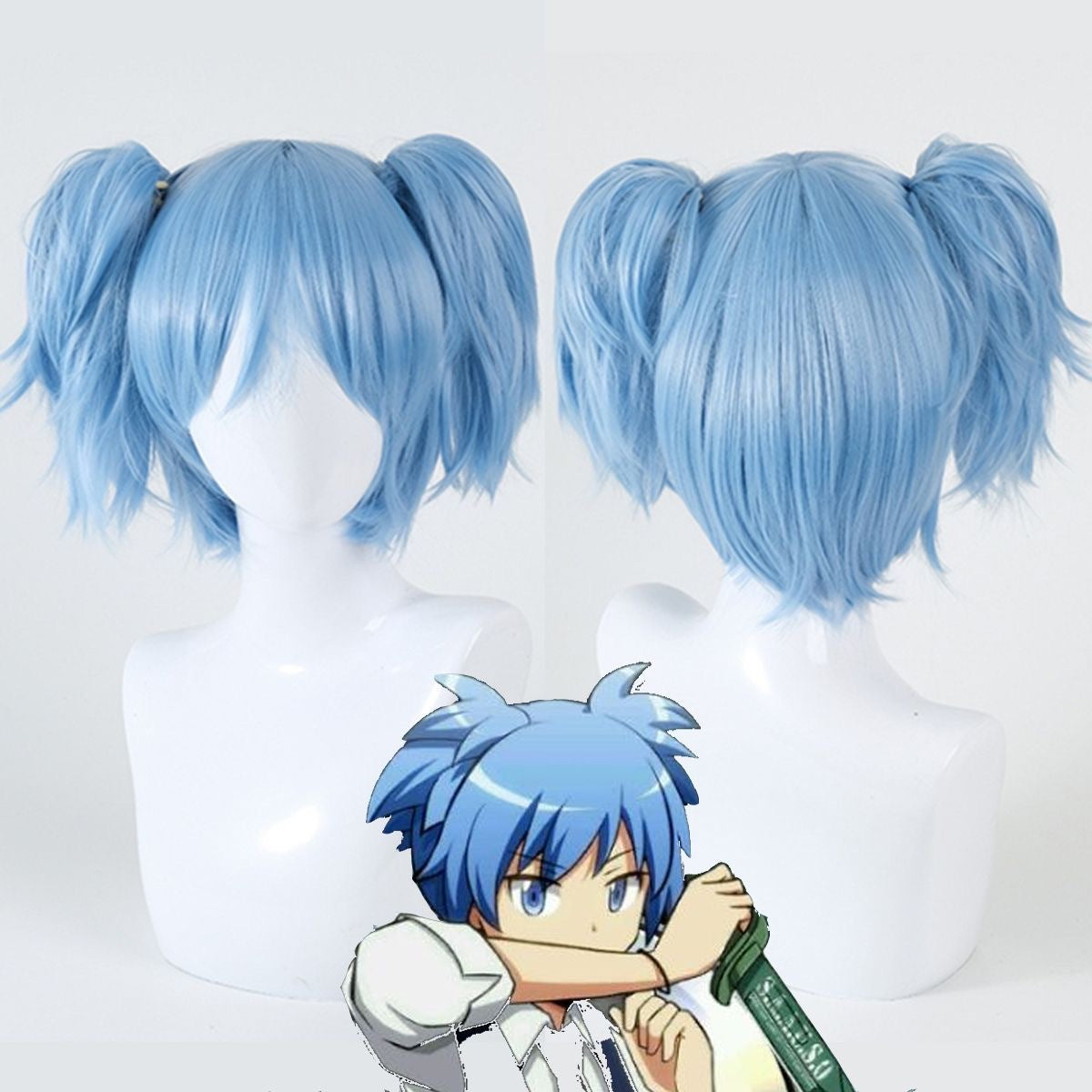 Anime Male Headgear Double Ponytail Modeling Assassin Cos Wig