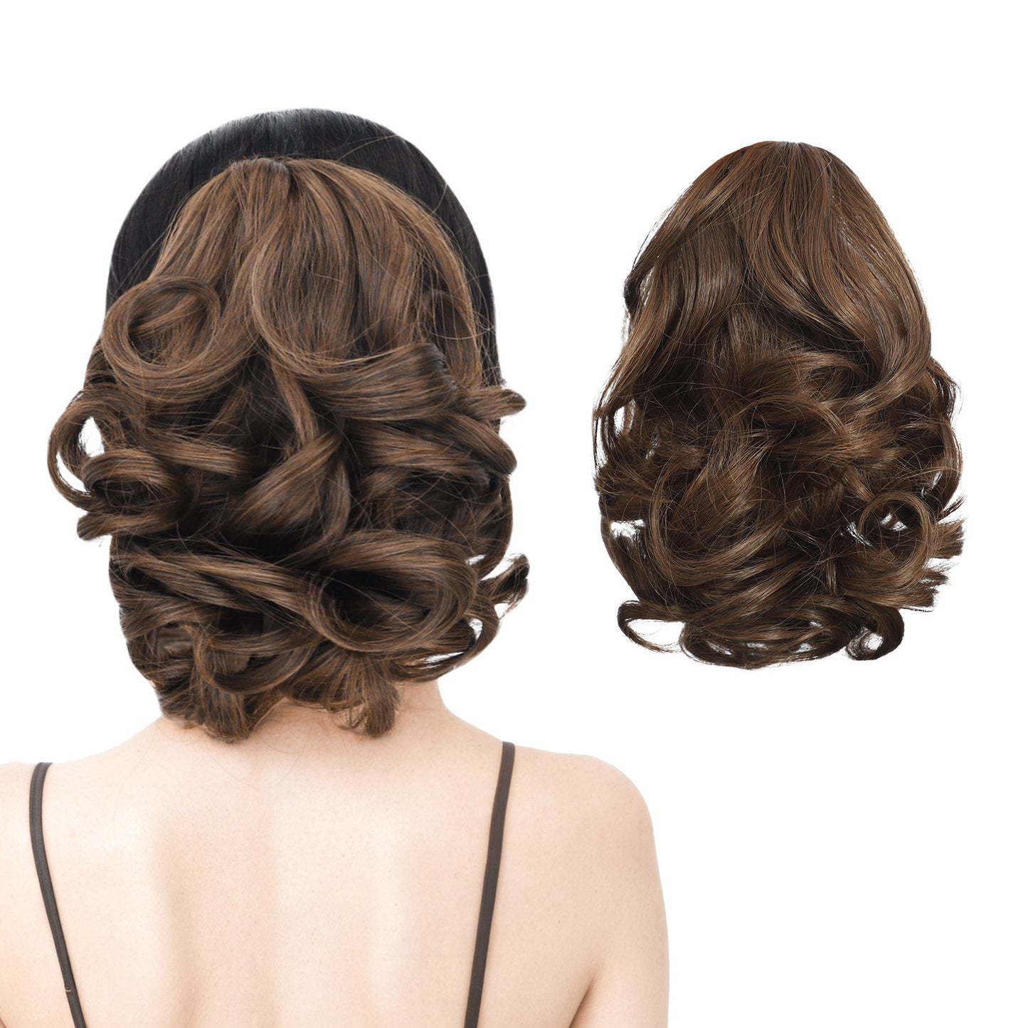 Tiger Mouth Grip Short Big Wave Wig Ponytail