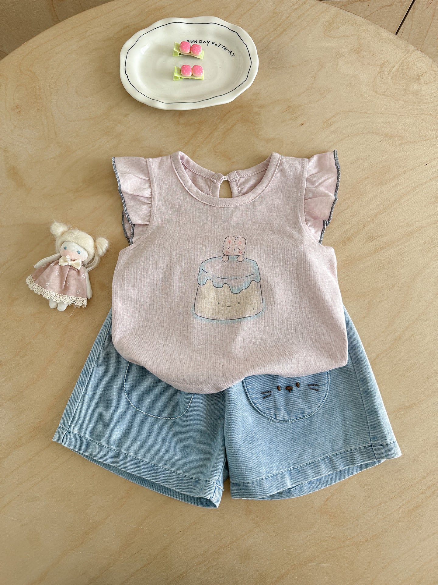Western Style Infant Flying Sleeve Vest Thin Children's Suit