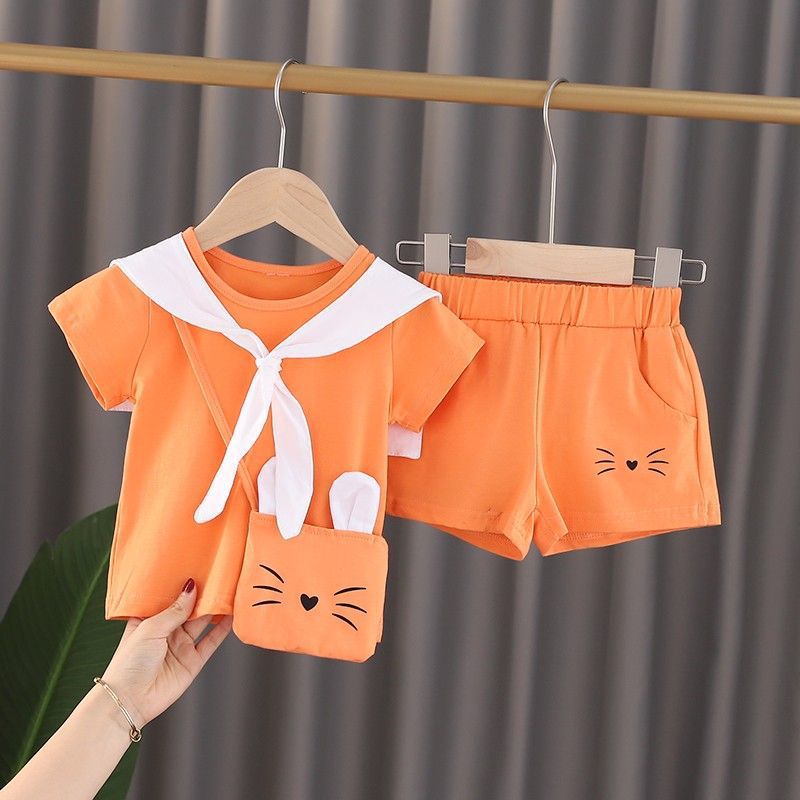 Children's Clothing Short-sleeved T-shirt Casual Two-piece Year-old Week Children's Suit