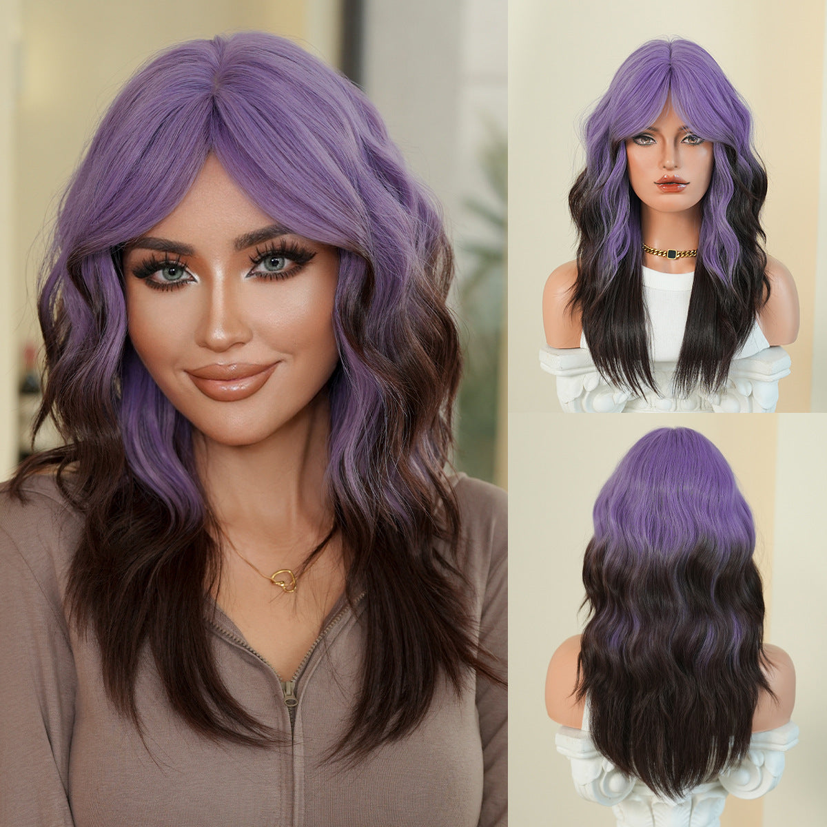 Wavy Orange Female Bangs Food For Halloween Wig Short Curly Hair